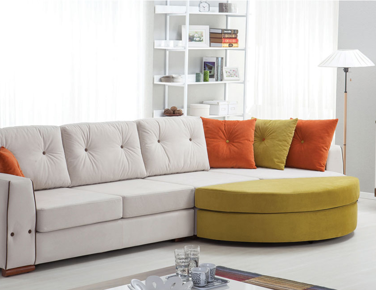 Colored corner sofa